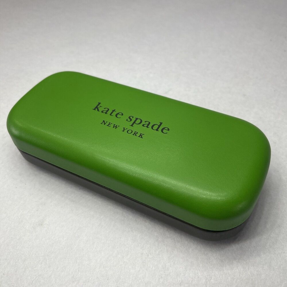 Kate Spade New York Green Black Hard Shell Eyeglass Case So Happy To See You